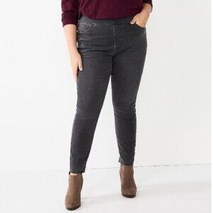 Sonoma Plus Goods For Life Jeggings Grey Wash Fitted Breathable Stretch SZ 16W